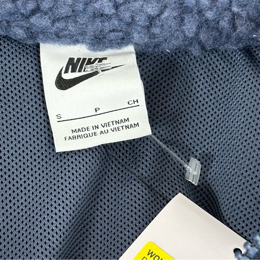 NIKE teddy bear fleece JACKET sports casual athletic blue white zipper NEW S - Picture 4 of 10